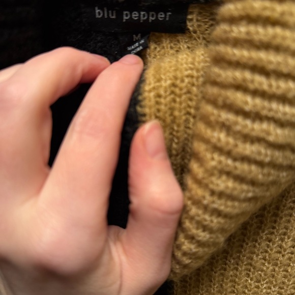 Blu Pepper Colorblock Cowl Neck Sweater Dress / Tunic – Women’s M (Oversized) - Picture 2 of 4